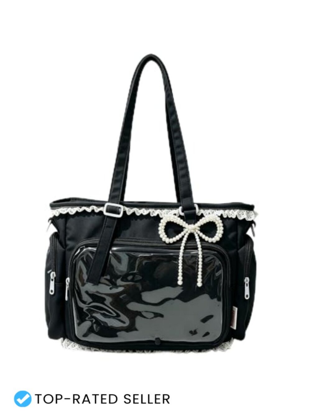 Ita Bag Crossbody Purse with Clear Display Window Kawaii Lace Transparent